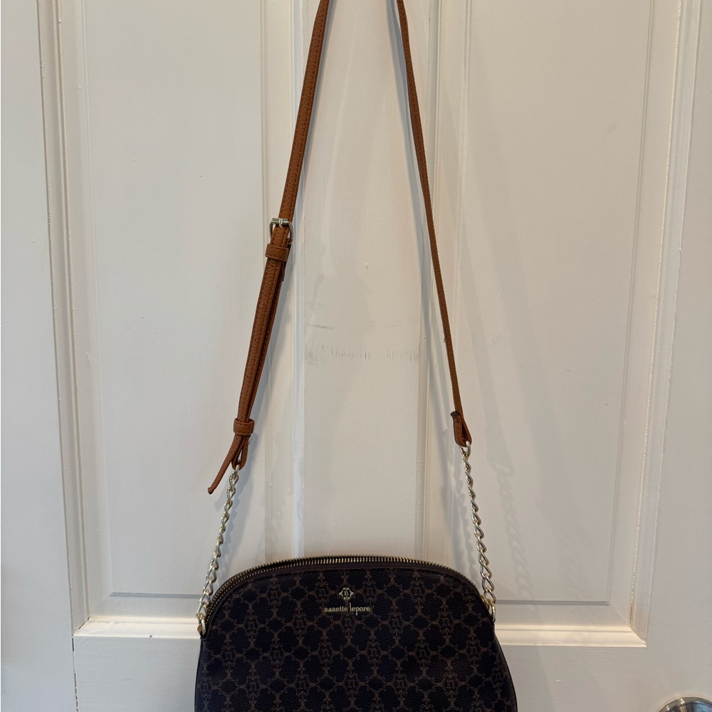 Nanette Lepore Black and Brown Crossbody Bag